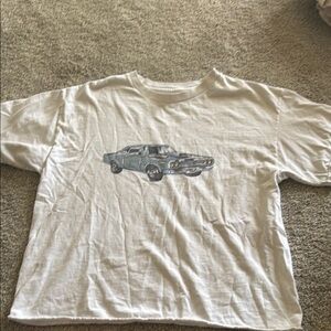 Brandy Melville White Tee with Car Graphic